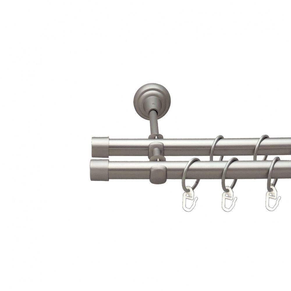 Карниз трубчатый двухрядный Orvit Заглушка открытый 16/16 мм 240 см Сатин (000-6390) - фото 1 Карниз трубчатый двухрядный Orvit Заглушка открытый 16/16 мм 240 см Сатин (000-6390) - фото 1