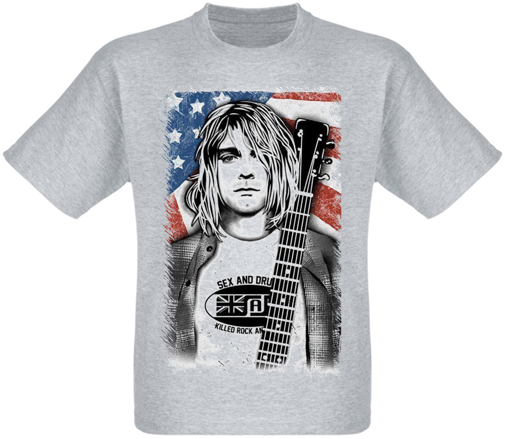 ᐉ Футболка Nirvana Smells Like Teen Spirit Kurt Cobain XXL Меланж (15081) •  Купить в Киеве, Украине • Лучшая цена в Эпицентр