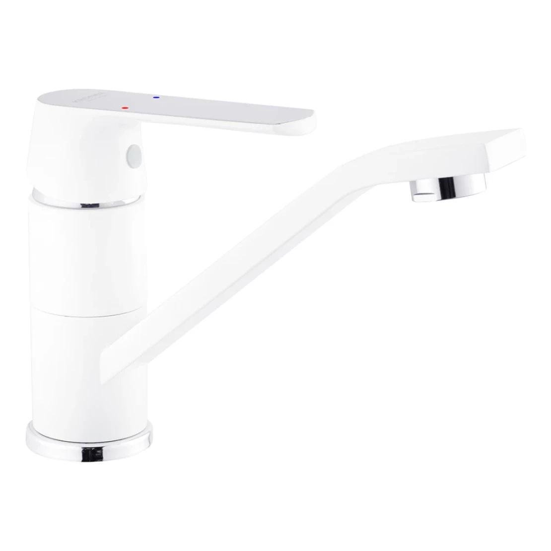 Смеситель для раковины Kroner KRP Armada W011 врезное короткое излияние Хром/Белый (CV024324)