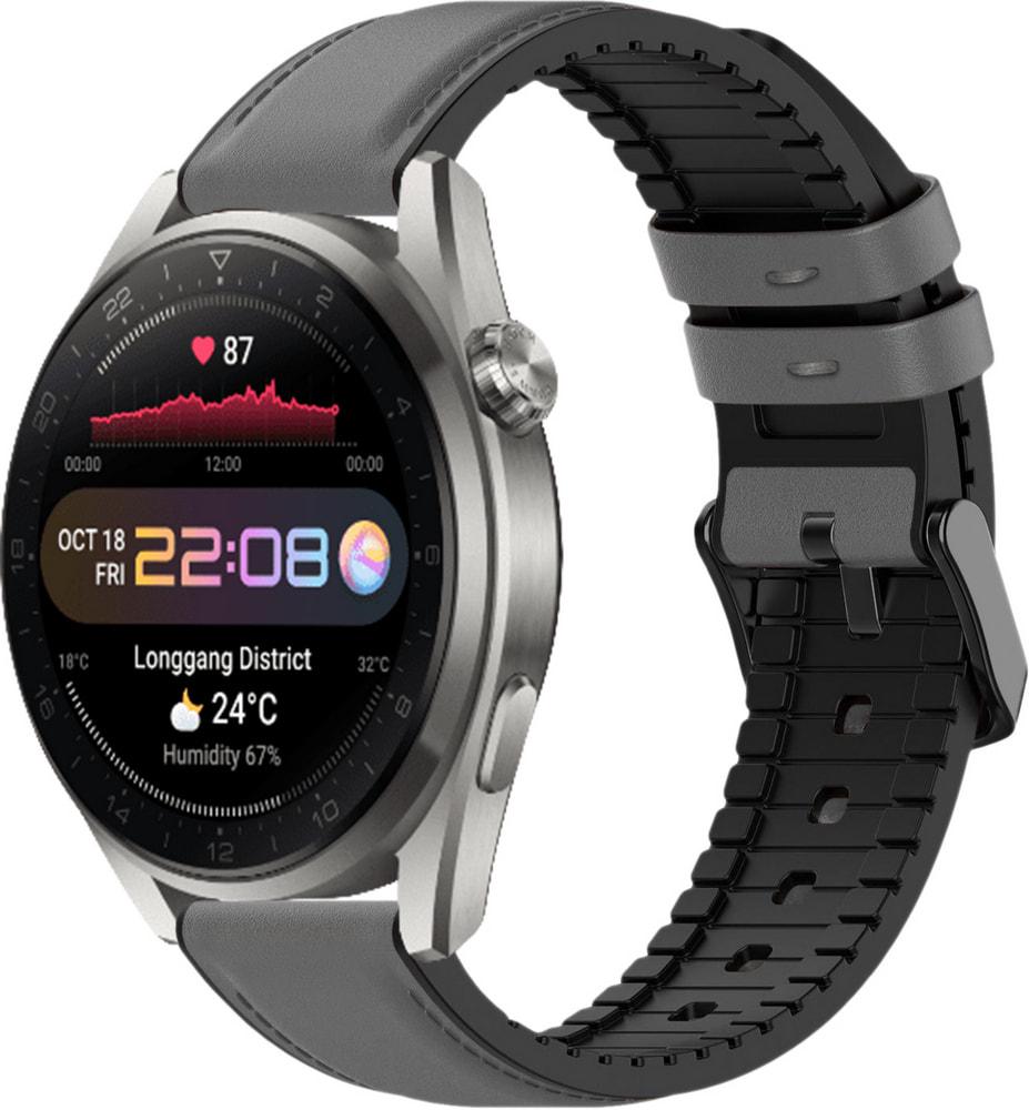 Ремешок кожаный Tamyx для Huawei Watch 3 Pro Grey (31618-33)