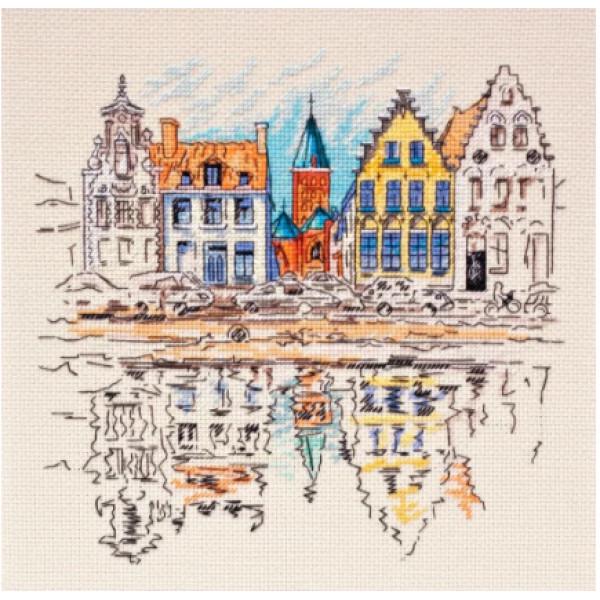Набор для вышивания крестиком Абрис Арт Цветной городок-1 (AH-137)