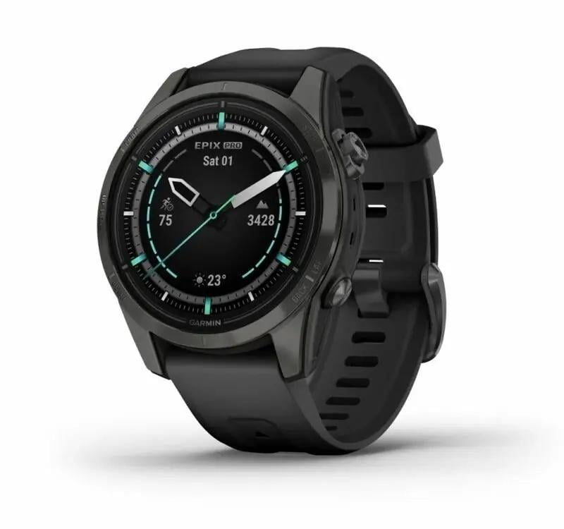 Смарт-годинник Garmin Epix Pro Gen 2 Sapphire 42 мм Carbon G DLC Ti with Black Band (010-02802-14/15)