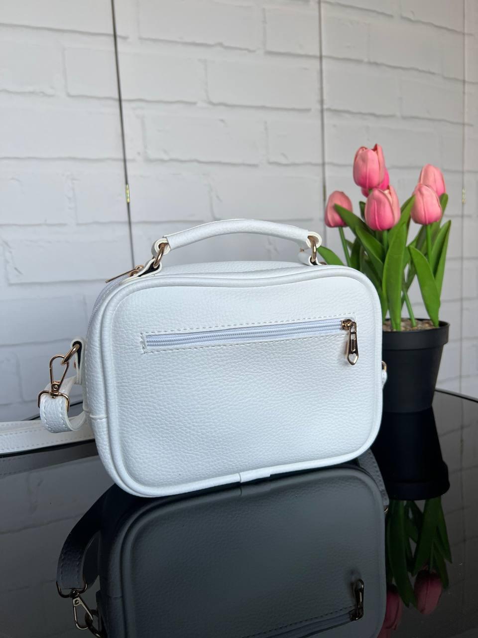 Сумка кросс боди женская маленькая через плечо на тонком ремне вместительная экокожа Белый - фото 6 Сумка кросс боди женская маленькая через плечо на тонком ремне вместительная экокожа Белый - фото 6