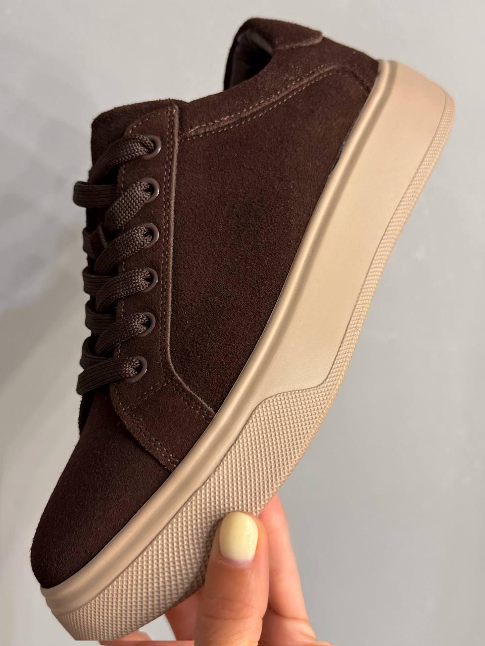 Кеды женские Hengji 85-12 натуральный замш на платформе р. 38 24,5 см Коричневый - фото 5 Кеды женские Hengji 85-12 натуральный замш на платформе р. 38 24,5 см Коричневый - фото 5