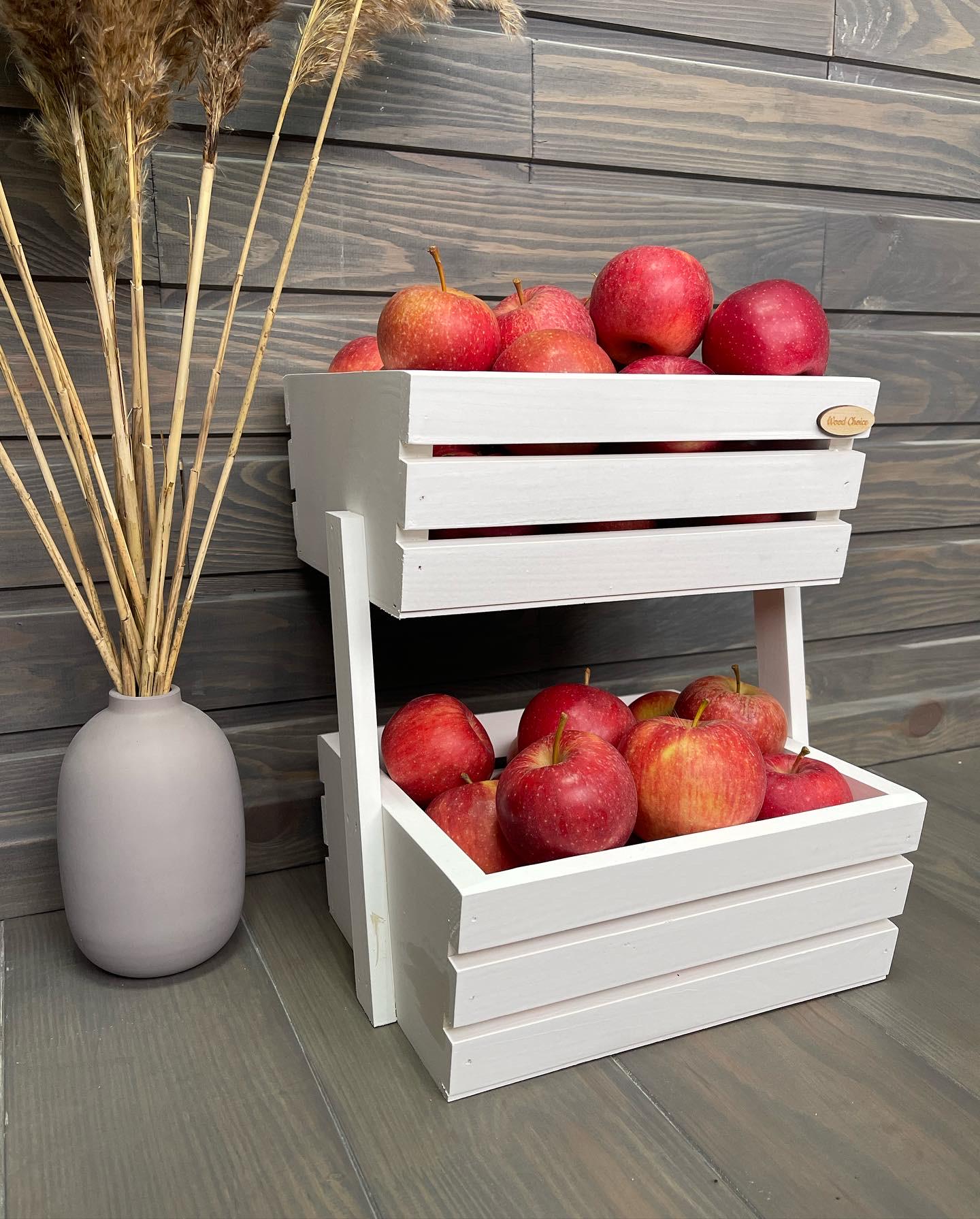 Ящик-фруктовниця дерев'яна 2 яруси Білий (142) - фото 5