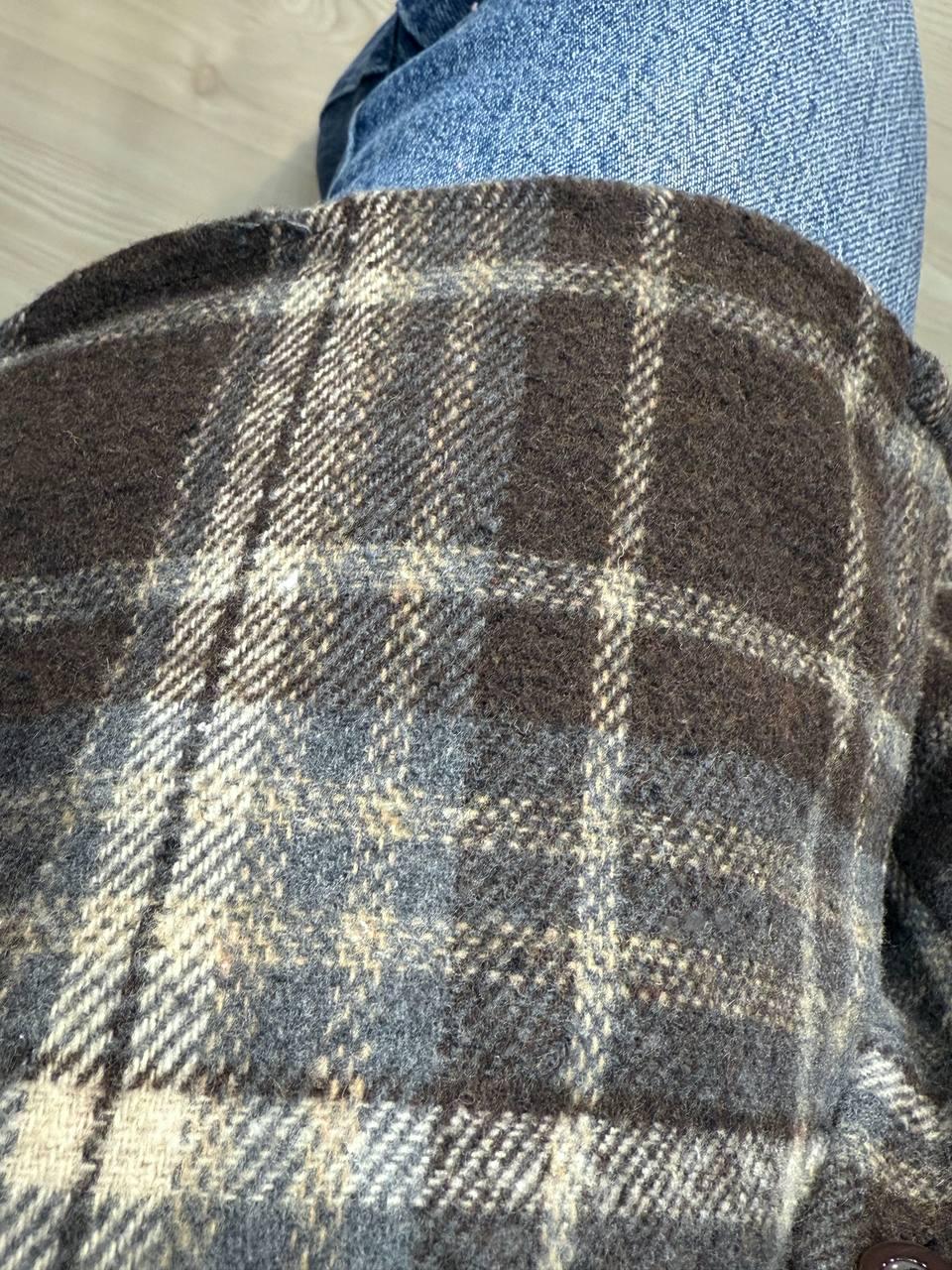 Сорочка жіноча YZY 223 картата оверсайз тепла байка OS Коричневий (5402) - фото 7 Сорочка жіноча YZY 223 картата оверсайз тепла байка OS Коричневий (5402) - фото 7