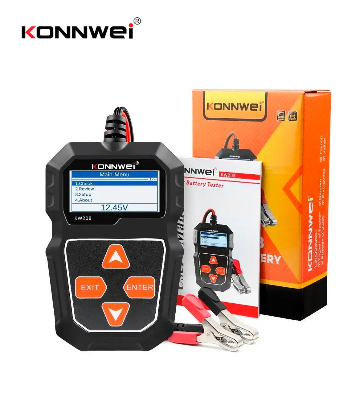 Тестер АКБ та генератора KONNWEI KW208 (2154003308) - фото 3 Тестер АКБ та генератора KONNWEI KW208 (2154003308) - фото 3