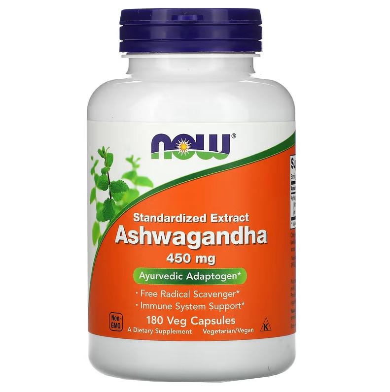 Натуральная добавка Now Foods Ashwagandha 450 мг 180 капсул (NOW-04593)