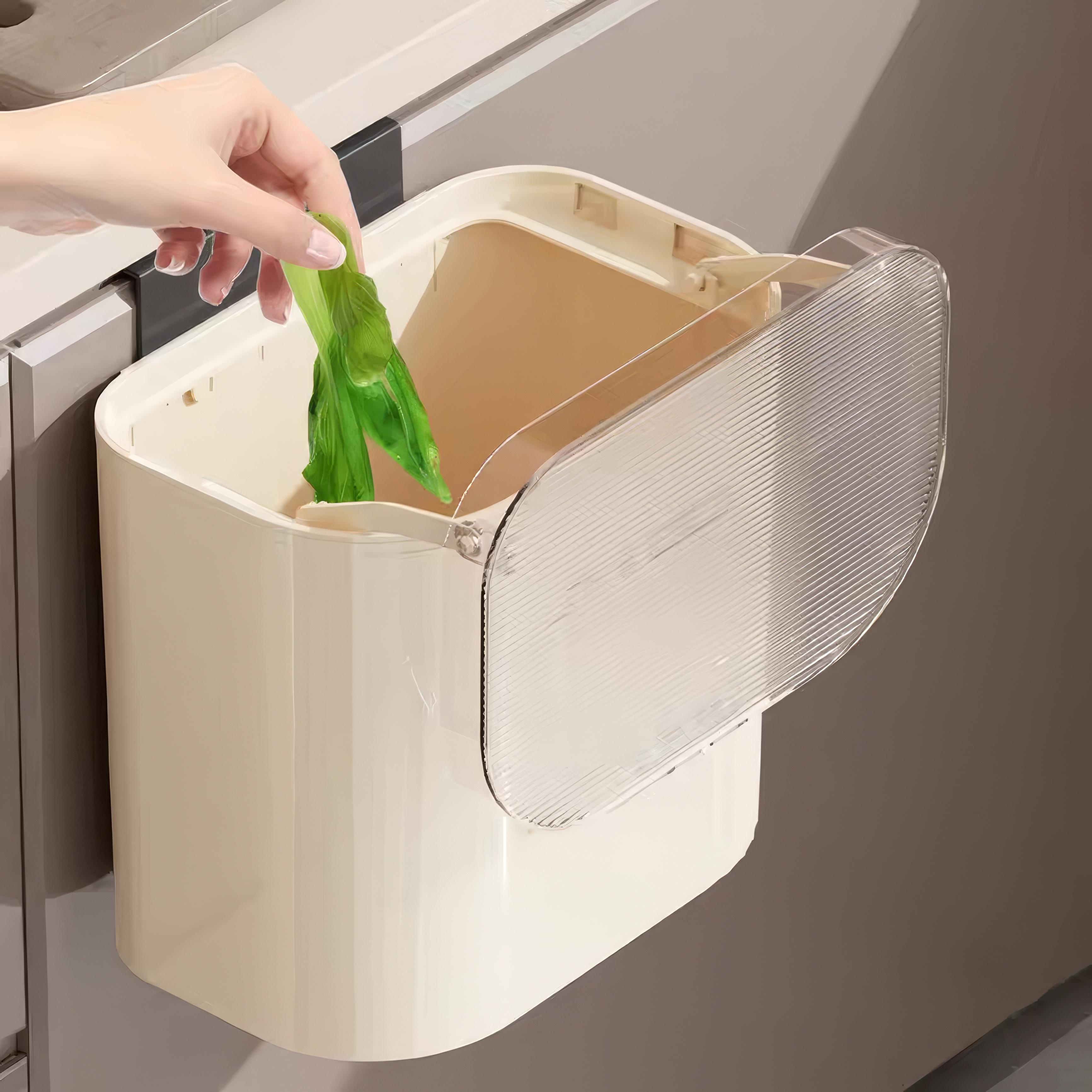 Контейнер для сміття з прозорою кришкою для кухні та ванної підвісний 8 л 26x16x19,5 см - фото 4 Контейнер для сміття з прозорою кришкою для кухні та ванної підвісний 8 л 26x16x19,5 см - фото 4