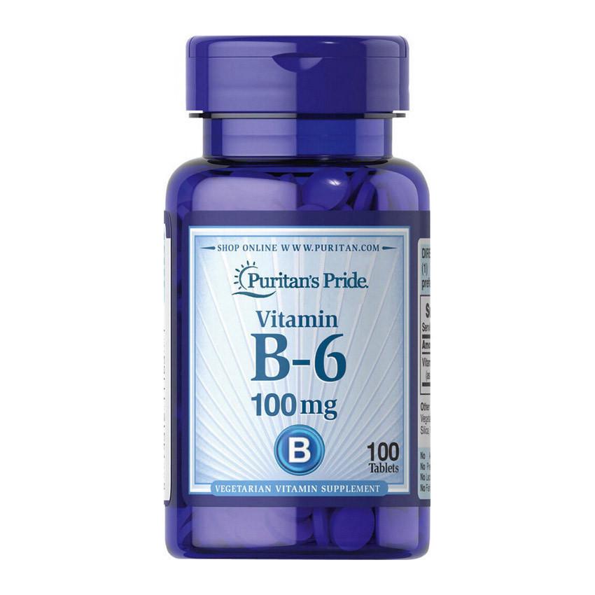 Витамин Пиридоксин Puritan's Pride Vitamin B-6 100 мг 100 капс. (08966-01)