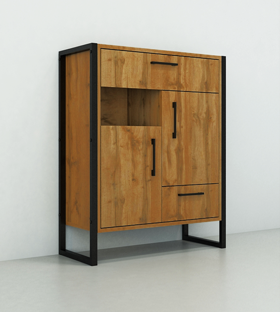 Тумба для прихожей Tobi Sho Норд ЛТ-11 в стиле Лофт с ящиками и дверцами 660х350х900 мм Файервуд Тумба для прихожей Tobi Sho Норд ЛТ-11 в стиле Лофт с ящиками и дверцами 660х350х900 мм Файервуд