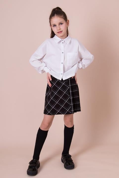 Сорочка для дівчинки укорочена Mevis 5031-01 122 см Білий Сорочка для дівчинки укорочена Mevis 5031-01 122 см Білий