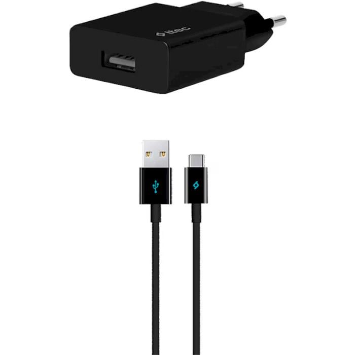Зарядний пристрій мережевий Ttec SmartCharger USB-A 2.1А 10.5 Вт/кабель USB Type-C Black (2SCS20CS)