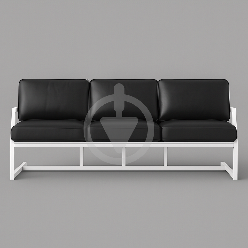 Диван металевий AVVS tech Атлас вуличний лофт екошкіра з підлокотниками 246 см Темно-сірий/Білий (30222846) - фото 2