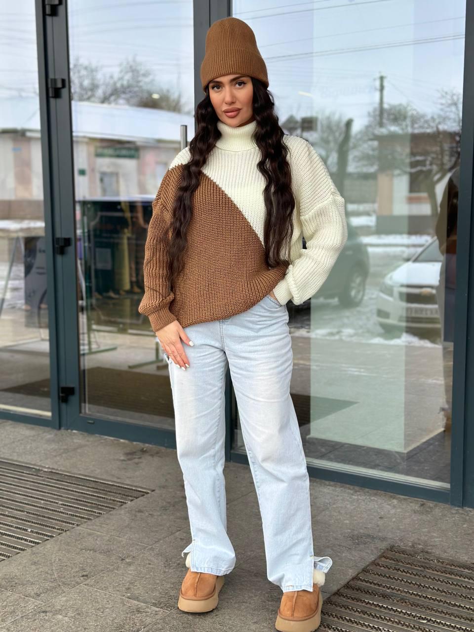 Свитер женский Диа р. 44-56 Капучино (350/а-нс) - фото 4 Свитер женский Диа р. 44-56 Капучино (350/а-нс) - фото 4