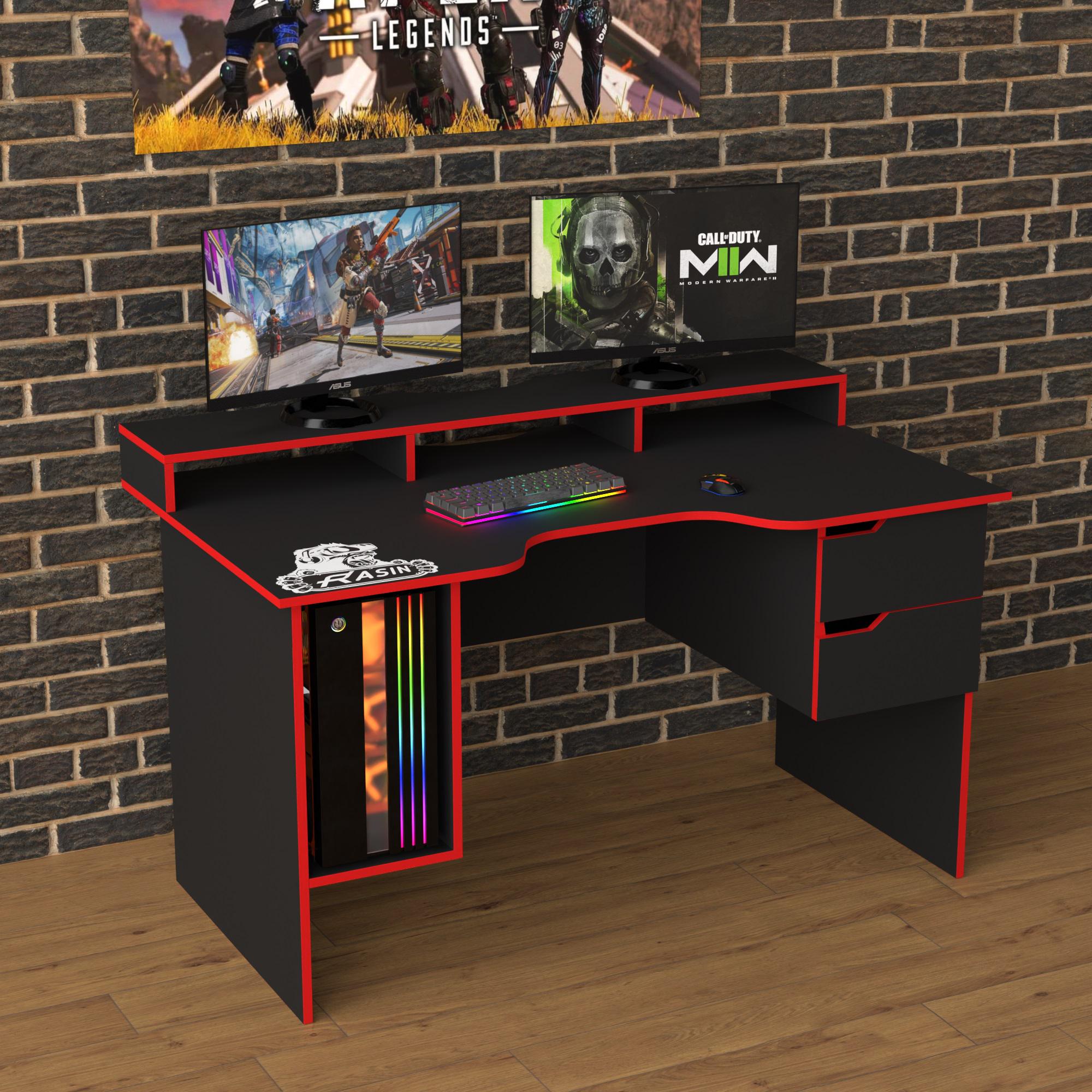 Геймерський стіл Тіса-меблі Rasin RS-10 140х80х88 см Чорний/Червоний Геймерський стіл Тіса-меблі Rasin RS-10 140х80х88 см Чорний/Червоний