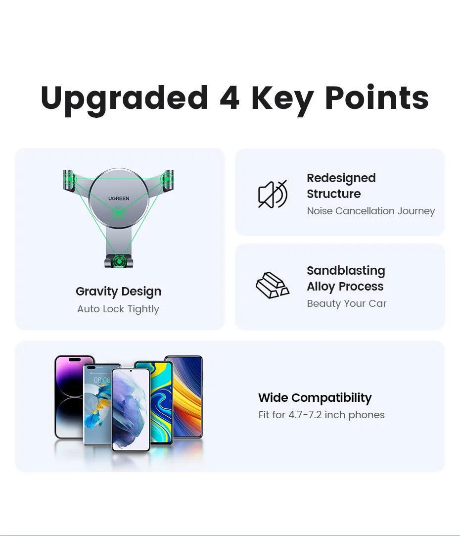 Держатель автомобильный UGREEN с крючком 360° Черный (15223) - фото 16