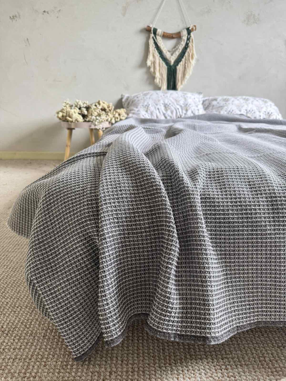 Простирадло вафельне ZEINTEX бавовняне 200х220 см Коричневий (26417524) - фото 1