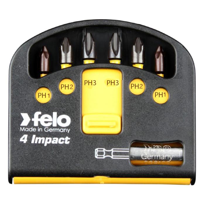 Набір біт Felo Swift Impact 25 мм PH1/PH2/PH3 з магнітним тримачем 7 шт. IP 02060546 (14179)