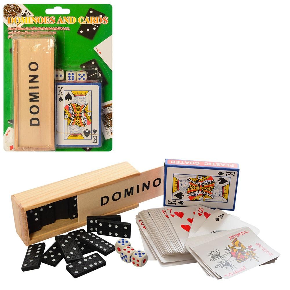 Настольная игра домино и игральные карты с кубиками (DM25547-7)