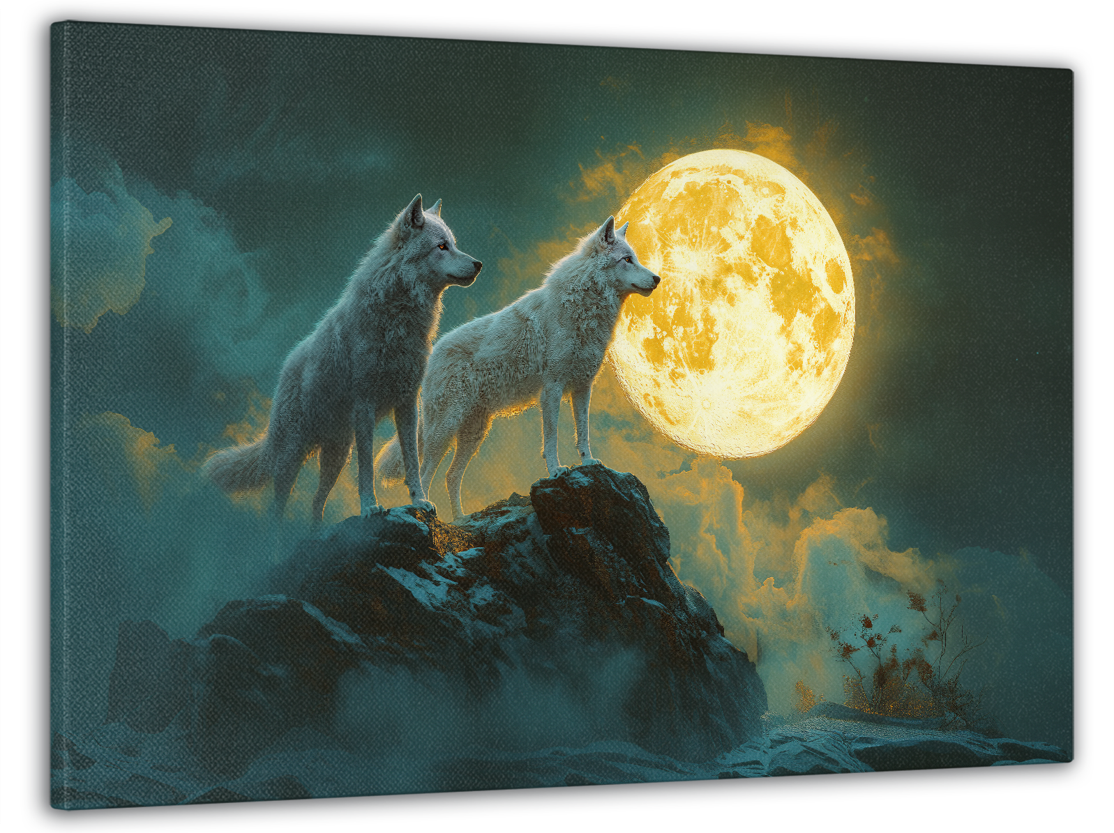 Картина на полотні Mako вовки під місячним сяйвом 60x100 см (MK10614)