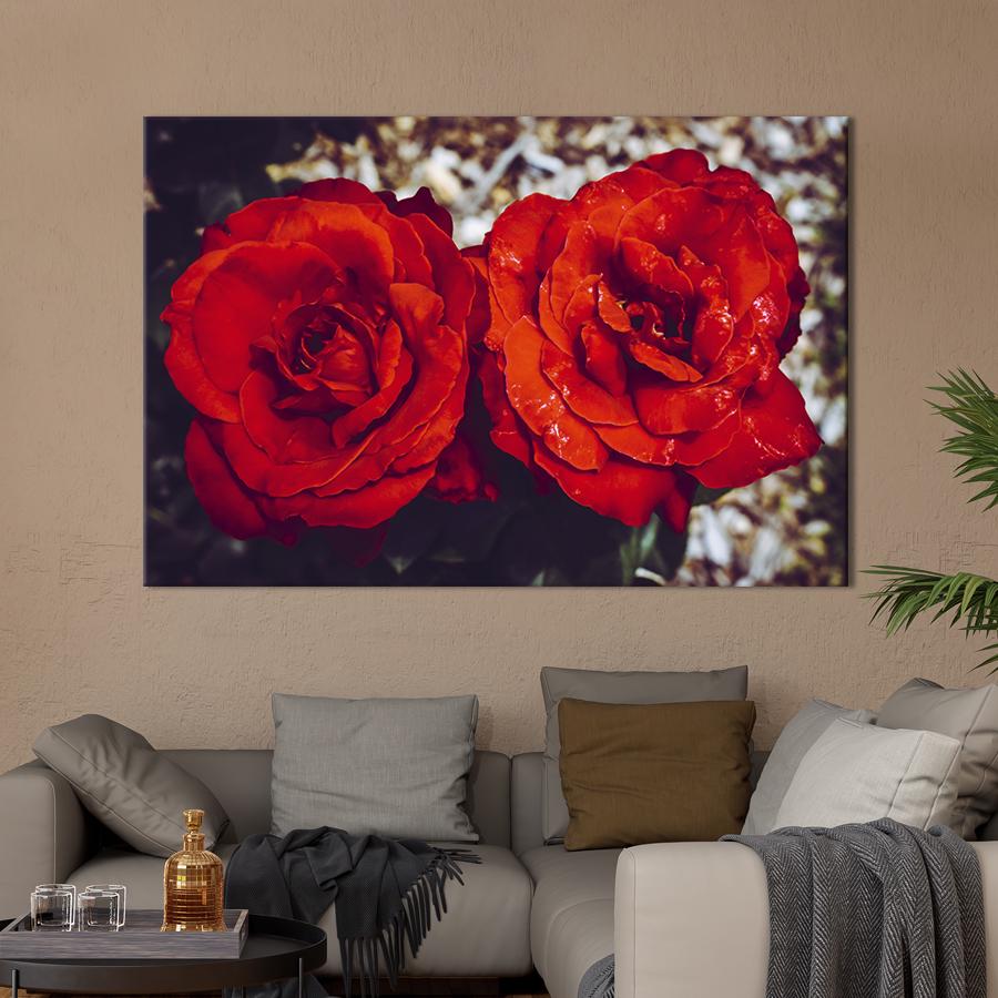 Картина на полотні Дві троянди 51x34 см (910-1)