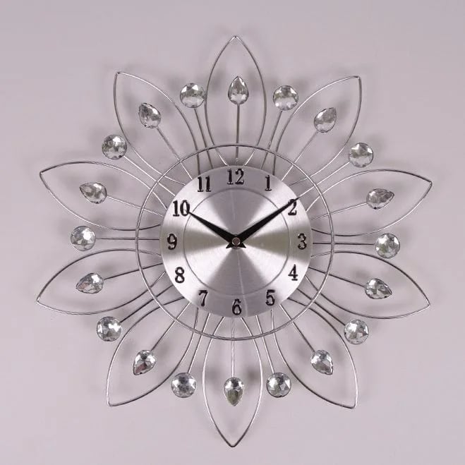 Часы металлические Flora с стразами D-37см.(9286)