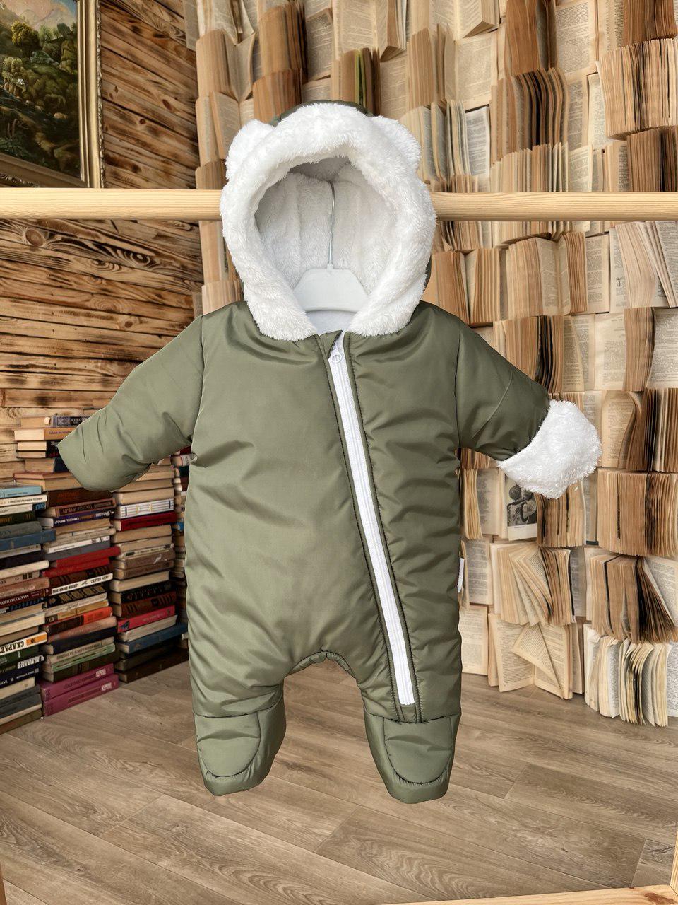 Детский зимний комбинезон Тедди 62 см Хаки (13556187)
