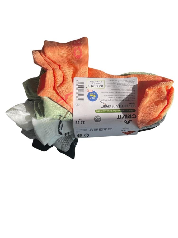 Шкарпетки Crivit 443022x12 5в1 жіночі р. 35/38 Чорно-жовтогарячий