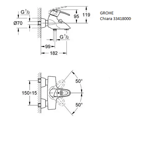 Змішувач для ванної Grohe Chiara 33418000 (51566в) - фото 2