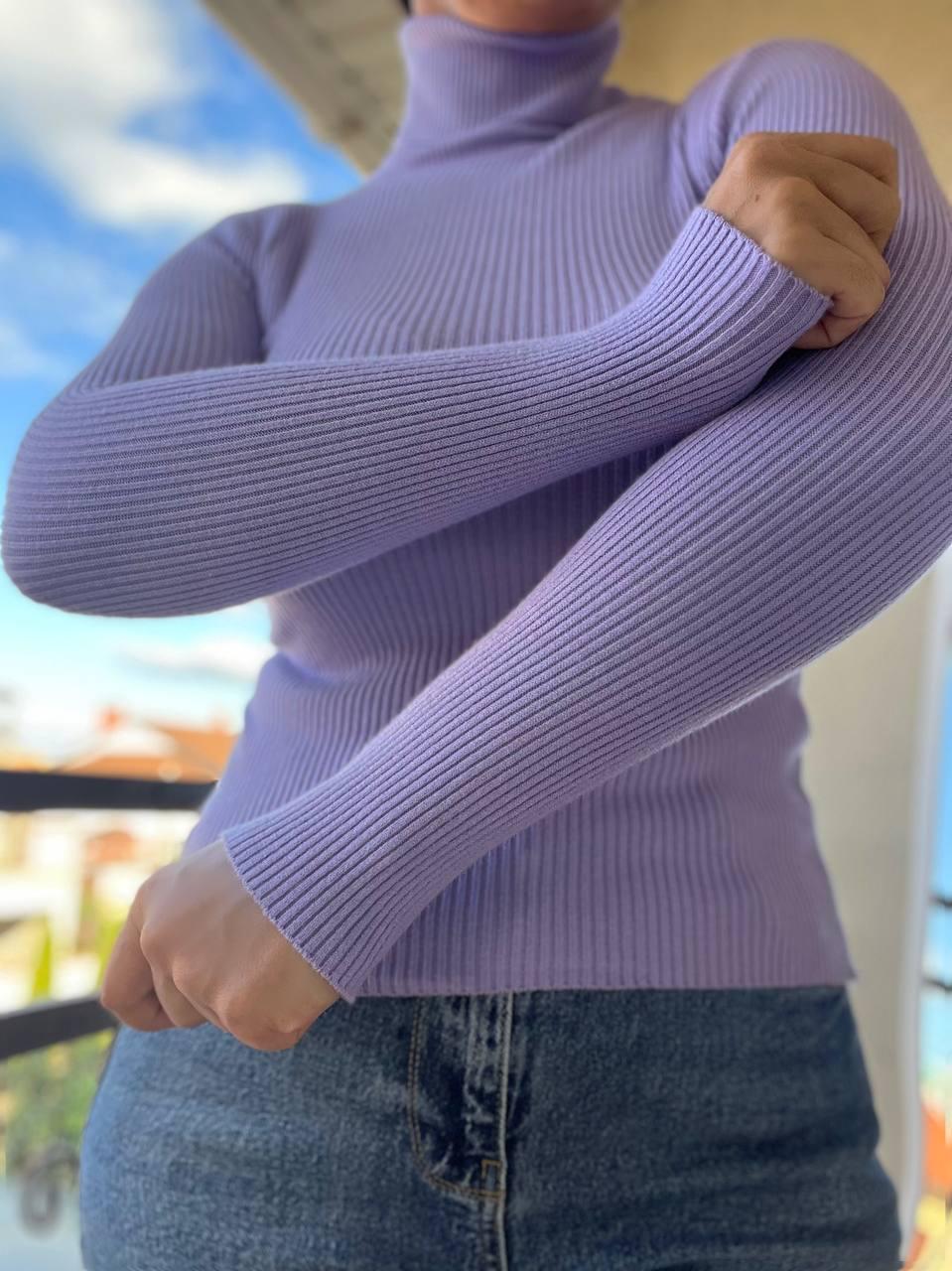 Светр жіночий A-N 920 водолазка гольф рубчик високий комір OS Бузковий (2936) - фото 1 Светр жіночий A-N 920 водолазка гольф рубчик високий комір OS Бузковий (2936) - фото 1