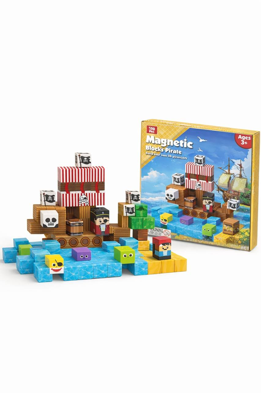 Дитячий ігровий магнітний конструктор Fun Game ZH005 на 100 дет. Пірати (2905897250)
