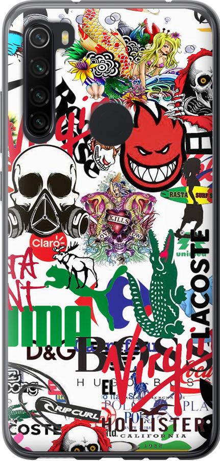 Чехол на Xiaomi Redmi Note 8 Many different logos (4022t-1787-42517)
