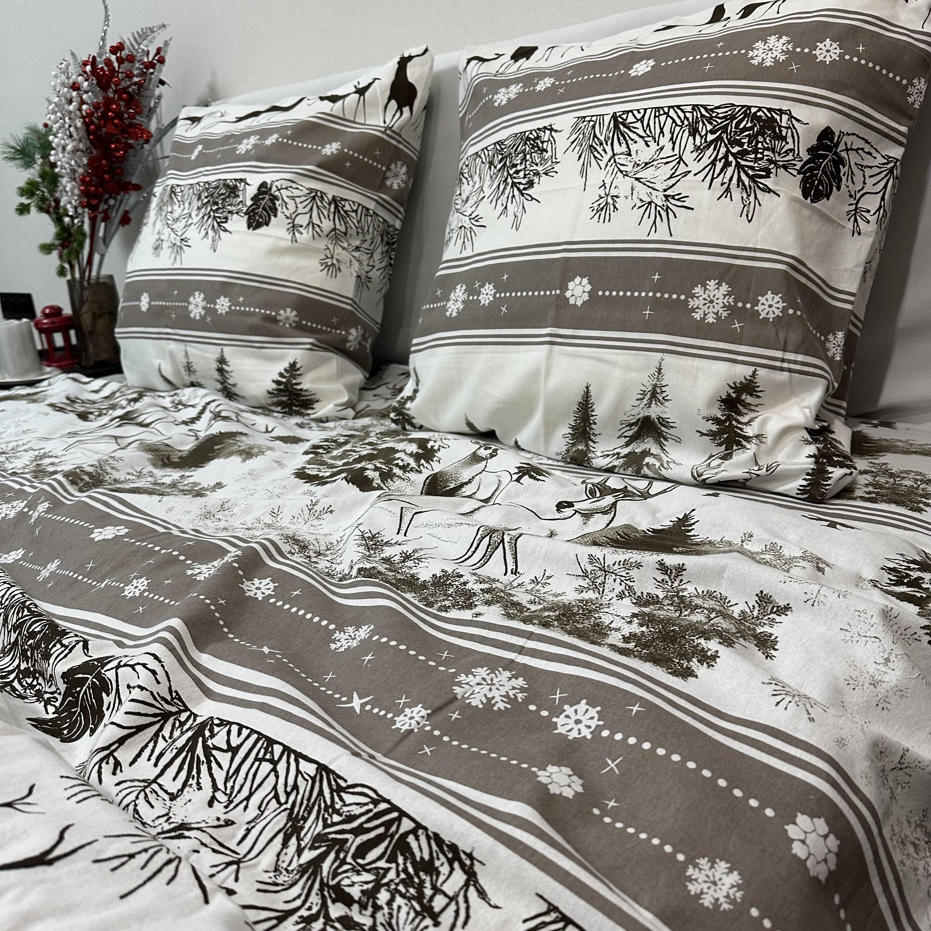 Комплект постільної білизни байкова Зимовий півтораспальний Сірий (байка 1-1) - фото 2 Комплект постільної білизни байкова Зимовий півтораспальний Сірий (байка 1-1) - фото 2