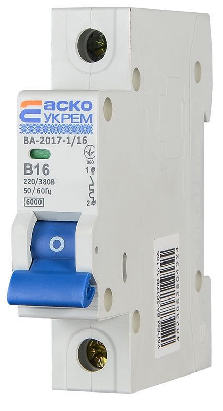 Автоматический выключатель АСКО-Укрем ВА-2017 1P 16А 6кА B (A0010170051) - фото 2 Автоматический выключатель АСКО-Укрем ВА-2017 1P 16А 6кА B (A0010170051) - фото 2