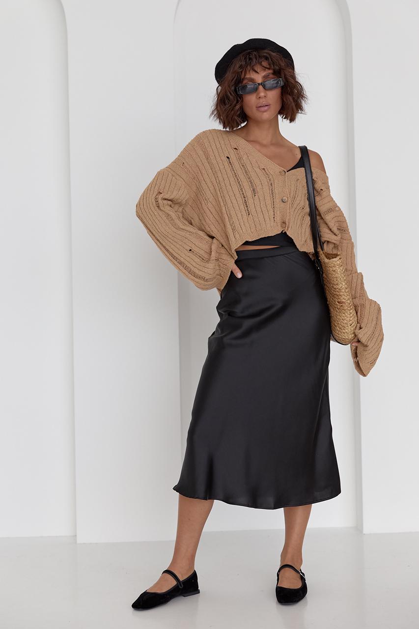 Кардиган жіночий у стилі гранж S Кавовий (11643837) - фото 7 Кардиган жіночий у стилі гранж S Кавовий (11643837) - фото 7