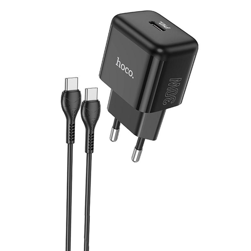 Зарядное устройство сетевое Hoco N32 Glory PD30W Type-C to Type-C Black (00000064551_2)