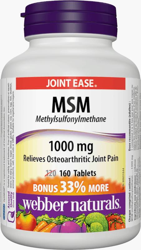 Добавка МСМ Webber Naturals MSM 1000 mg 160 tab