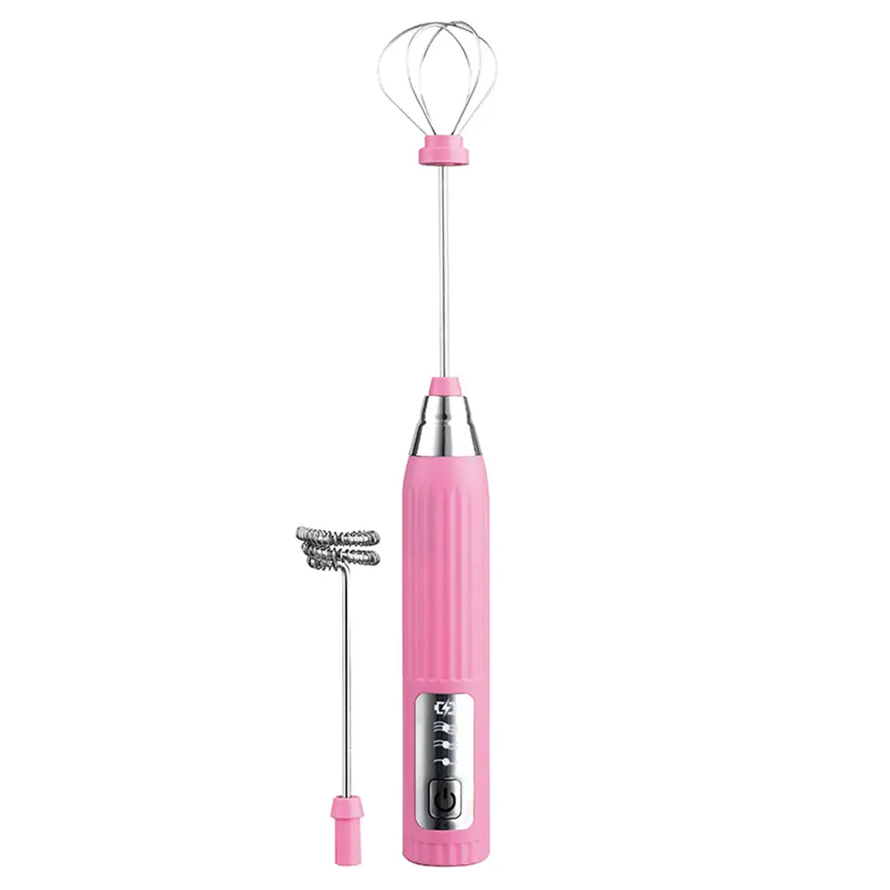 Капучинатор ручной Hoffmans HM-8045 со встроенным аккумулятором 30 Вт Розовый (2771254530)