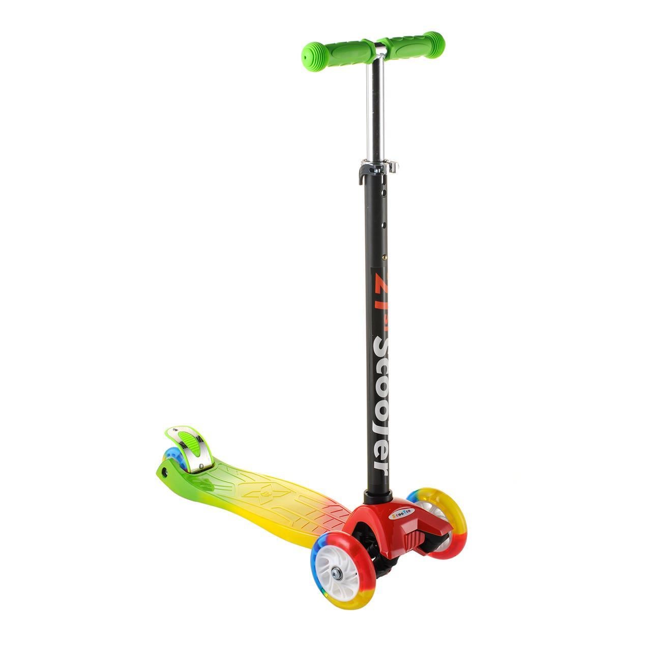 Детский самокат 0072Е Радужный Зеленый (6710540)
