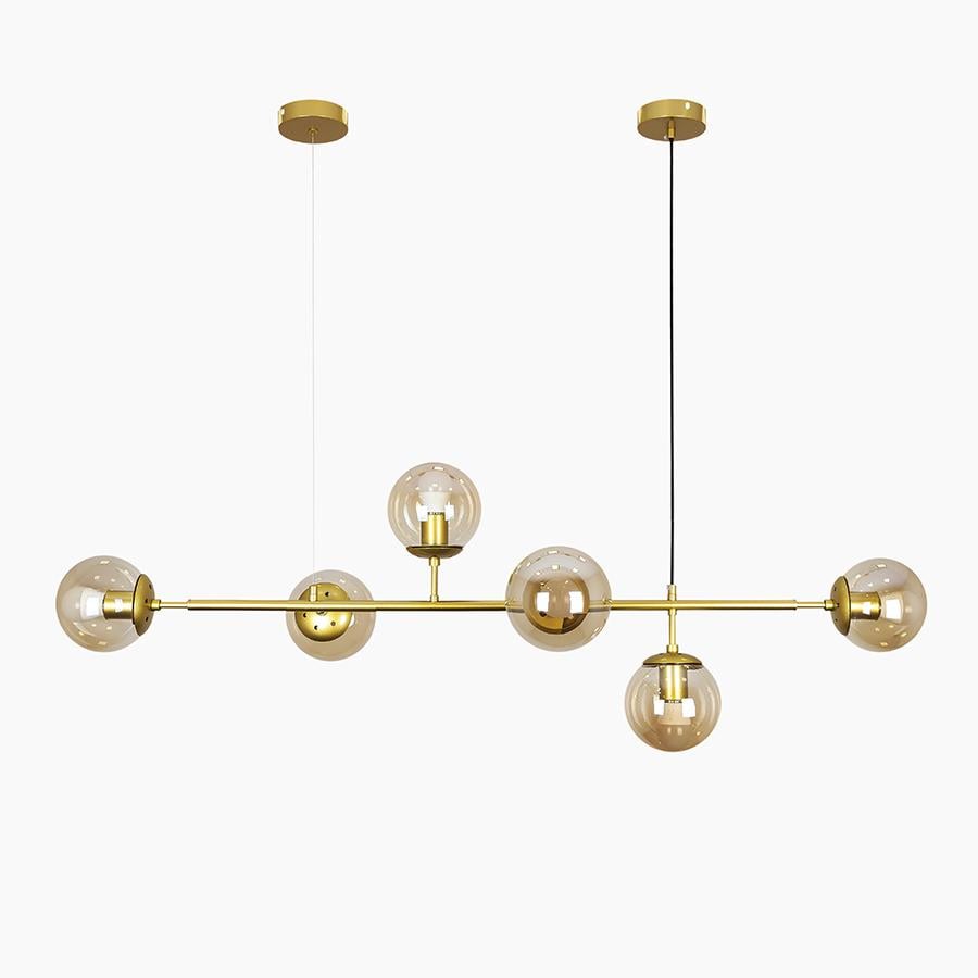 Люстра подвесная молекула Levistella 7529802-6 GD/BR Золотой/Коричневый