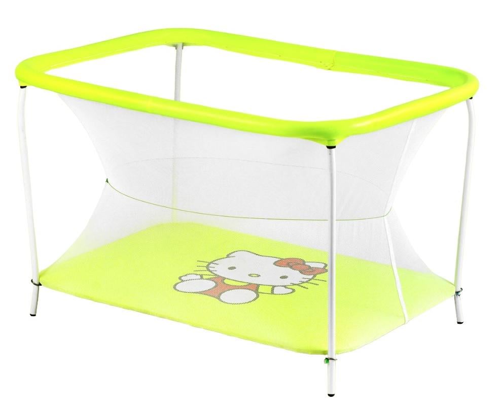 Манеж Hello Kitty прямоугольный мягкое дно евросетка без ручки Yellow (147281)