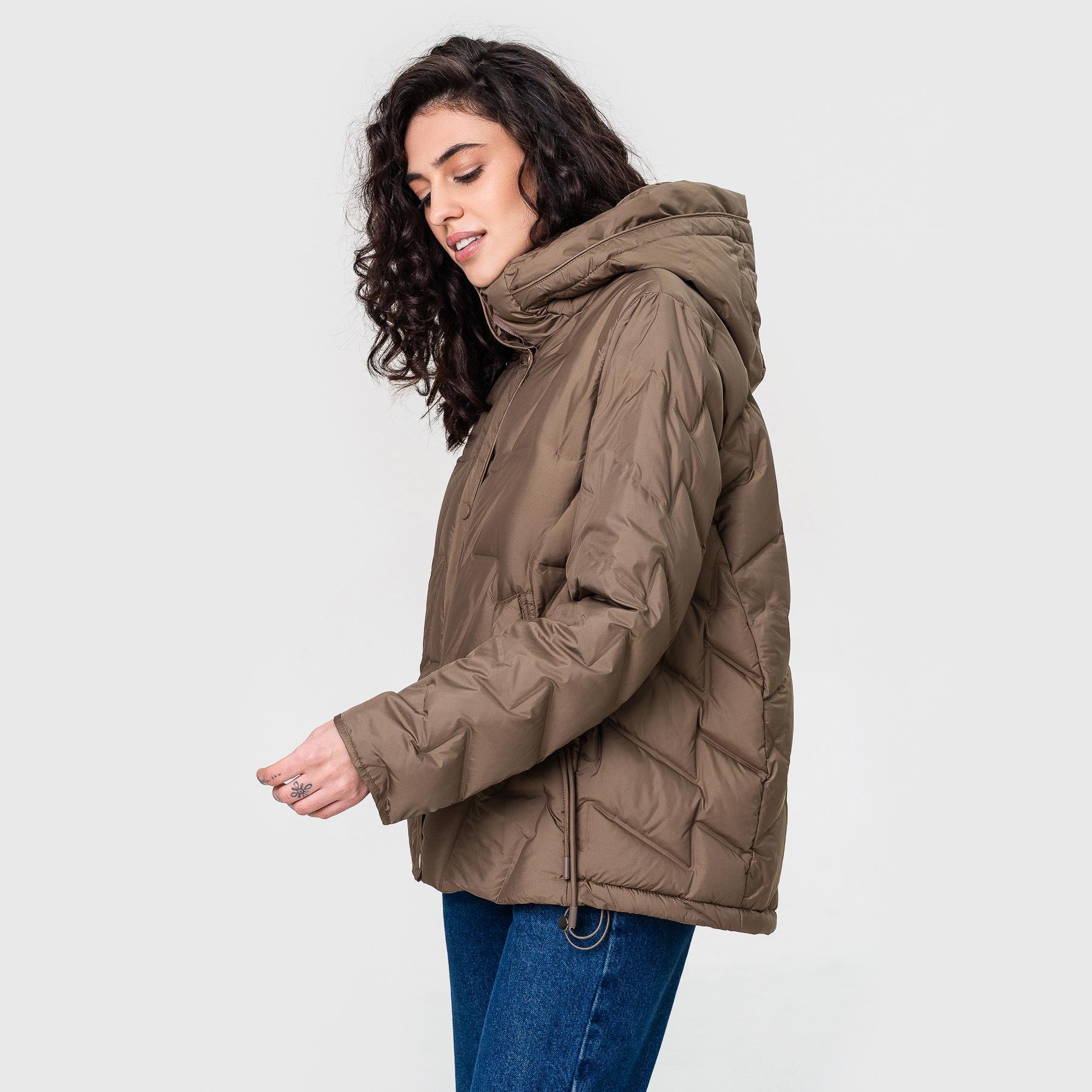 Куртка легка пухова Viva-Wear S Коричневий (903375)