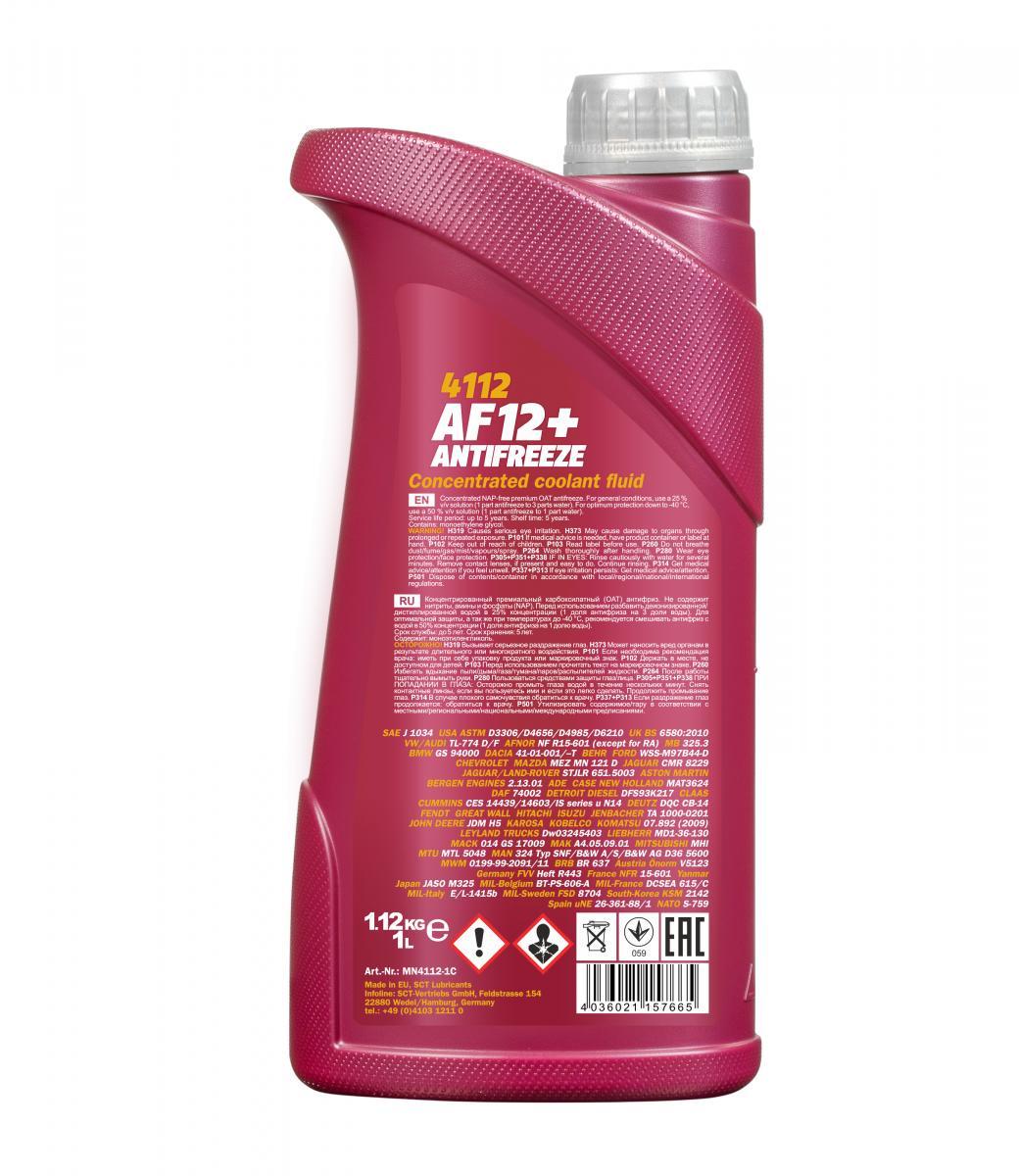 Концентрат антифриза Mannol 4112 Longlife Antifreeze AF12+ 1 л Красный (MN4112-1) - фото 2