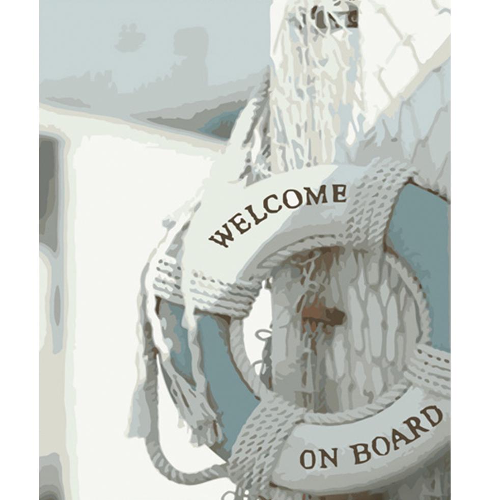 Картина по номерам Strateg Премиум Добро пожаловать на борт 40х50 см (DY315)