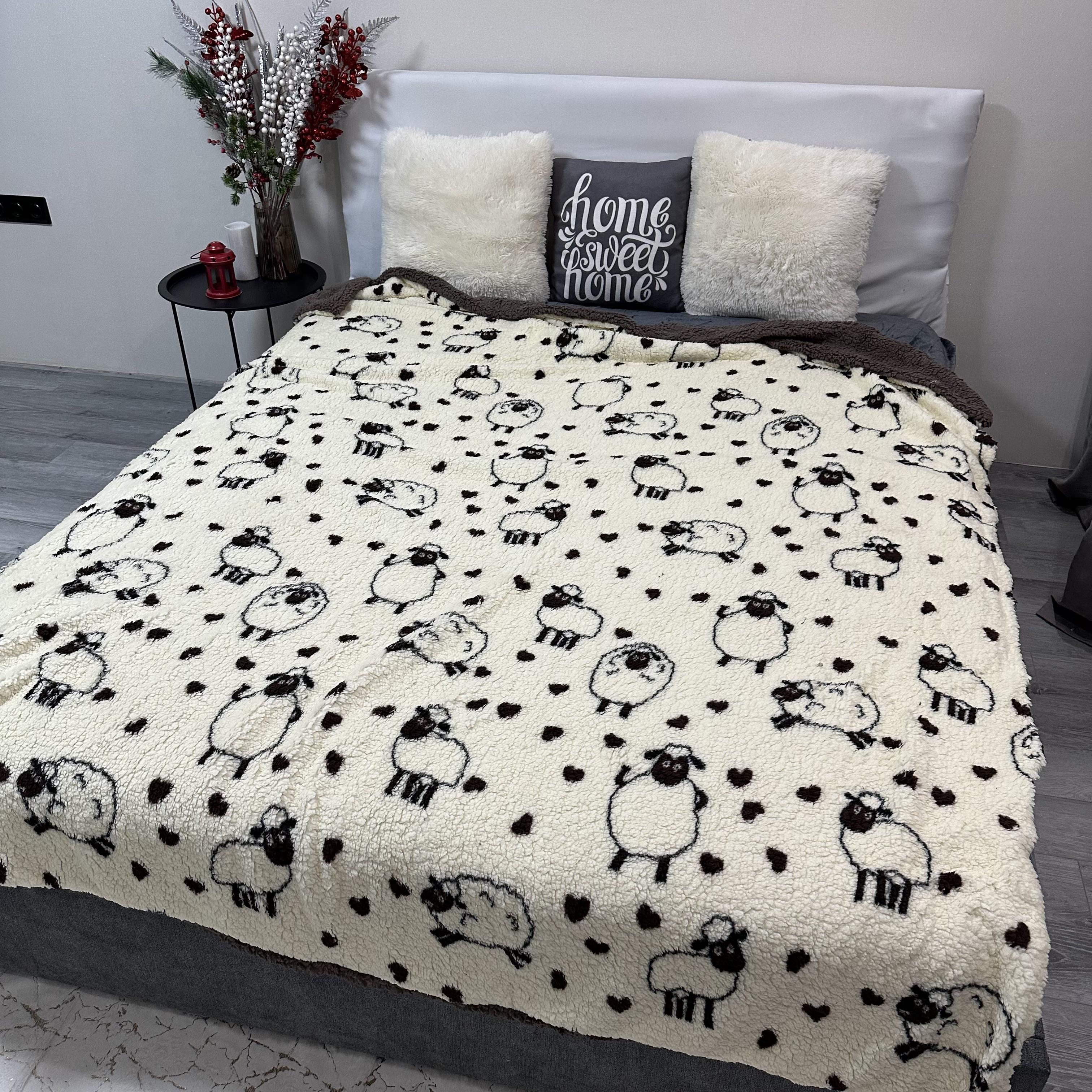 Плед-покрывало двустороннее с рисунком 150х210 см Бежевый (PL-1.5-2) - фото 8