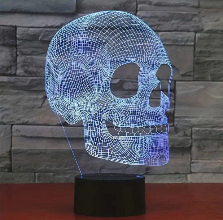 Светильник-ночник акриловый 3D Череп 7 цветов Белый (1049-01) Светильник-ночник акриловый 3D Череп 7 цветов Белый (1049-01)