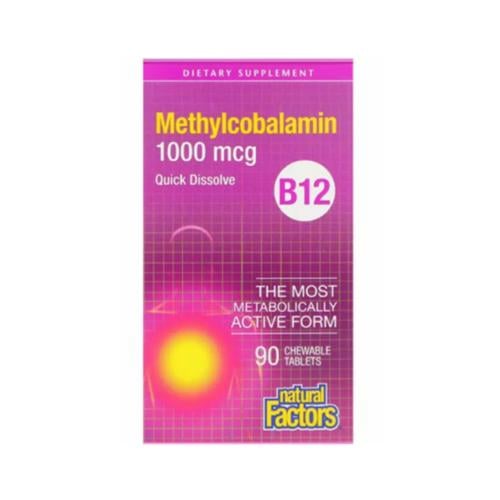 Витамин Б12 Natural Factors B12 Methylcobalamin 1000 мкг 90 жев. табл. (000014412)