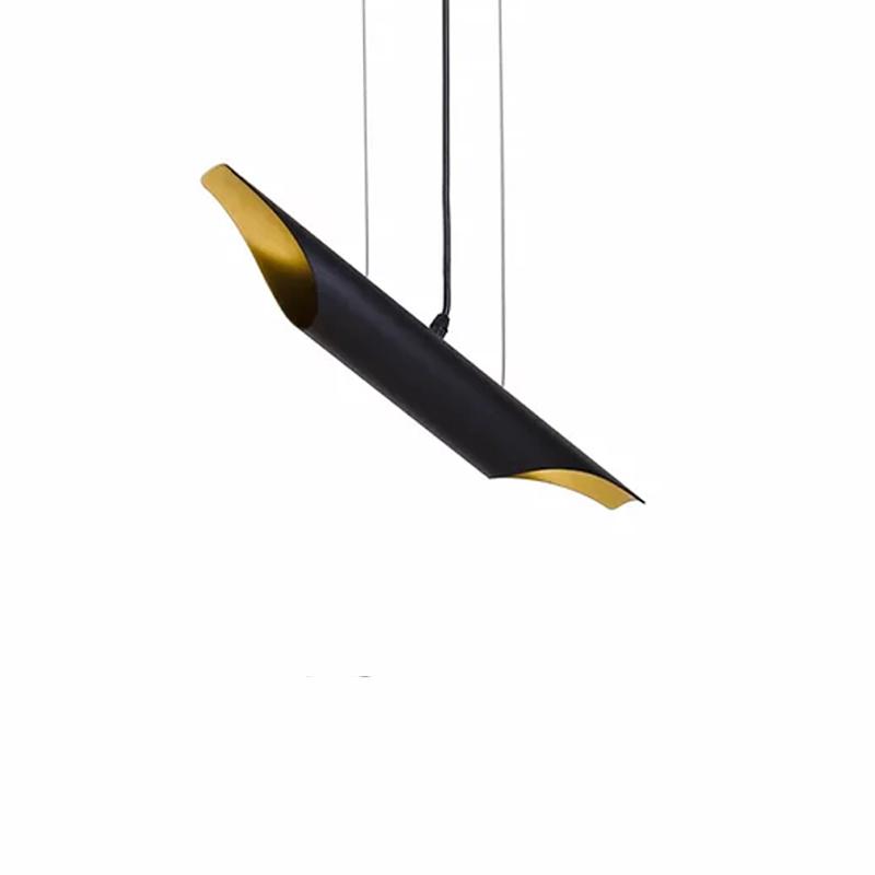 Люстра подвесная лофт Atmolight Bat P57х450/1557 на две лампы Черный/Золото