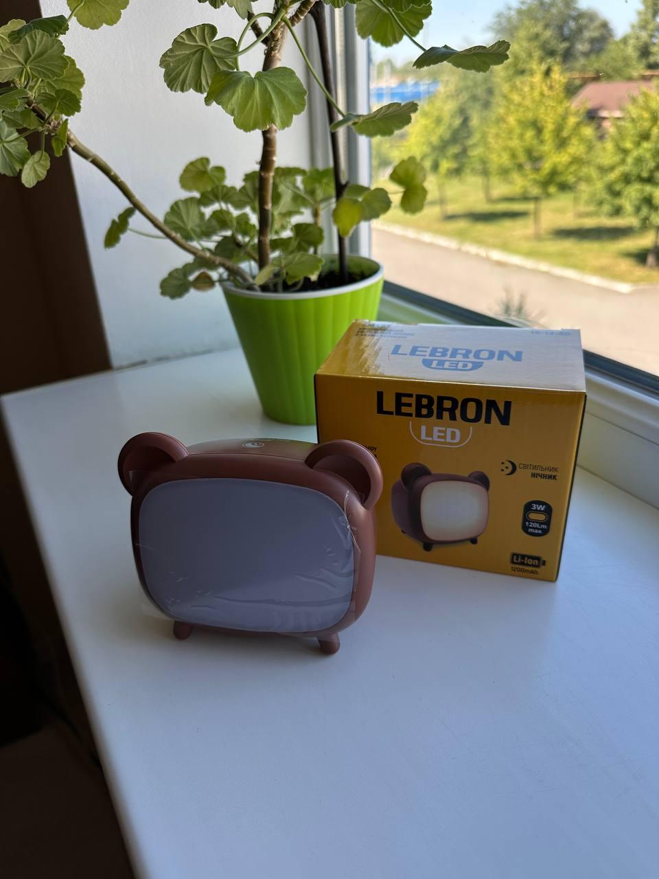 Нічник Lebron L-TL-L-80 з акумулятором та сенсорним керуванням 3000-6500K 3W Коричневий - фото 2